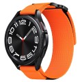 22mm Two Color Nylon Canvas Hook And Loop Fastener Watch Band(Orange+Black)