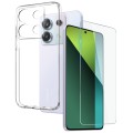 For Xiaomi Redmi Note 13 Pro 5G NORTHJO Transparent TPU Phone Case with Tempered Glass Film(Transpar