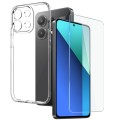 For Xiaomi Redmi Note 13 4G NORTHJO Transparent TPU Phone Case with Tempered Glass Film(Transparent)