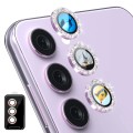 For Samsung Galaxy S24+ 5G ENKAY Hat-Prince AR 9H Rear Lens Glitter Aluminium Alloy Tempered Glass F