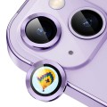 For iPhone 14 / 14 Plus ENKAY Hat-Prince AR 9H Rear Lens Aluminium Alloy Tempered Glass Film(Purple)