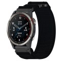 For Garmin Quatix 7 Pro 22mm Nylon Hook And Loop Fastener Watch Band(Black)