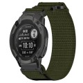 For Garmin  Instinct 2 Solar 22mm Nylon Hook And Loop Fastener Watch Band(Army Green)
