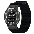 For Garmin Instinct Crossover 22mm Nylon Hook And Loop Fastener Watch Band(Black)
