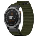 For Garmin Fenix 7 22mm Nylon Hook And Loop Fastener Watch Band(Army Green)
