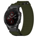 For Garmin Fenix 5 22mm Nylon Hook And Loop Fastener Watch Band(Army Green)