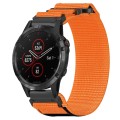 For Garmin Fenix 5 Plus 22mm Nylon Hook And Loop Fastener Watch Band(Orange)