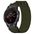 For Garmin Fenix 5 Plus 22mm Nylon Hook And Loop Fastener Watch Band(Army Green)