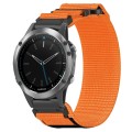 For Garmin Quatix 5 22mm Nylon Hook And Loop Fastener Watch Band(Orange)