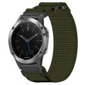 For Garmin Quatix 5 22mm Nylon Hook And Loop Fastener Watch Band(Army Green)