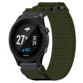 For Garmin Forerunner 935 22mm Nylon Hook And Loop Fastener Watch Band(Army Green)
