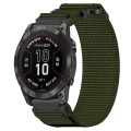 For Garmin Fenix 7X 26mm Nylon Hook And Loop Fastener Watch Band(Army Green)