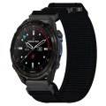 For Garmin Descent Mk3i 43mm 20mm Nylon Hook And Loop Fastener Watch Band(Black)