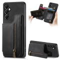 For Samsung Galaxy A24 Retro Leather Zipper Wallet Back Phone Case(Black)