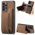 For Samsung Galaxy A73 5G Retro Leather Zipper Wallet Back Phone Case(Brown)