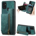 For Samsung Galaxy A82 5G Retro Leather Zipper Wallet Back Phone Case(Green)