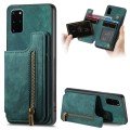 For Samsung Galaxy S20+ Retro Leather Zipper Wallet Back Phone Case(Green)