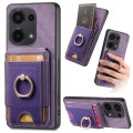 For Xiaomi Redmi Note 13 Pro 4G Retro Splitable Magnetic Stand Card Bag Leather Phone Case(Purple)