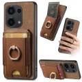 For Xiaomi Redmi Note 13 Pro 4G Retro Splitable Magnetic Stand Card Bag Leather Phone Case(Brown)