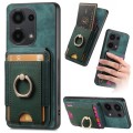 For Xiaomi Redmi Note 13 4G Retro Splitable Magnetic Stand Card Bag Leather Phone Case(Green)