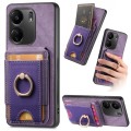 For Xiaomi Redmi 13C Retro Splitable Magnetic Stand Card Bag Leather Phone Case(Purple)