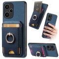 For Xiaomi Redmi Note 13 Pro+ Retro Splitable Magnetic Stand Card Bag Leather Phone Case(Blue)