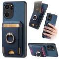 For Xiaomi 13T Retro Splitable Magnetic Stand Card Bag Leather Phone Case(Blue)