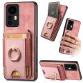 For Xiaomi Redmi Note 12S Retro Splitable Magnetic Stand Card Bag Leather Phone Case(Pink)