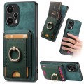 For Xiaomi Redmi Note 12 Turbo Retro Splitable Magnetic Stand Card Bag Leather Phone Case(Green)