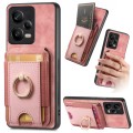 For Xiaomi Poco X5 Retro Splitable Magnetic Stand Card Bag Leather Phone Case(Pink)
