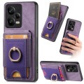 For Xiaomi Poco X5 Retro Splitable Magnetic Stand Card Bag Leather Phone Case(Purple)