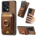 For Xiaomi Poco X5 Retro Splitable Magnetic Stand Card Bag Leather Phone Case(Brown)
