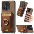 For Xiaomi Redmi 12C Retro Splitable Magnetic Stand Card Bag Leather Phone Case(Brown)