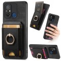 For Xiaomi Redmi 12C Retro Splitable Magnetic Stand Card Bag Leather Phone Case(Black)