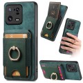 For Xiaomi 13 Pro 5G Retro Splitable Magnetic Stand Card Bag Leather Phone Case(Green)
