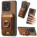 For Xiaomi 13 Retro Splitable Magnetic Stand Card Bag Leather Phone Case(Brown)