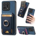 For Xiaomi 13 Retro Splitable Magnetic Stand Card Bag Leather Phone Case(Blue)
