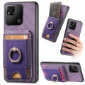 For Xiaomi Redmi 10A Retro Splitable Magnetic Stand Card Bag Leather Phone Case(Purple)