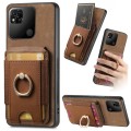 For Xiaomi Redmi 10A Retro Splitable Magnetic Stand Card Bag Leather Phone Case(Brown)