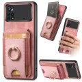 For Xiaomi Poco X4 Pro 5G Retro Splitable Magnetic Stand Card Bag Leather Phone Case(Pink)