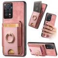 For Xiaomi Redmi Note 11S Retro Splitable Magnetic Stand Card Bag Leather Phone Case(Pink)