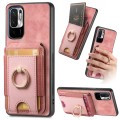 For Xiaomi Redmi Note 10 5G Retro Splitable Magnetic Stand Card Bag Leather Phone Case(Pink)