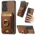 For Xiaomi Redmi Note 10 4G Retro Splitable Magnetic Stand Card Bag Leather Phone Case(Brown)