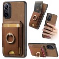 For Xiaomi Redmi K40 Retro Splitable Magnetic Stand Card Bag Leather Phone Case(Brown)