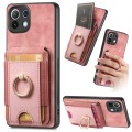 For Xiaomi Mi 11 Retro Splitable Magnetic Stand Card Bag Leather Phone Case(Pink)