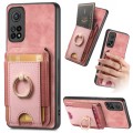 For Xiaomi Mi 10T Pro Retro Splitable Magnetic Stand Card Bag Leather Phone Case(Pink)