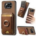 For Xiaomi Poco X3 NFC Retro Splitable Magnetic Stand Card Bag Leather Phone Case(Brown)