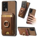 For Xiaomi Redmi K60 /K60 Pro Retro Splitable Magnetic Stand Card Bag Leather Phone Case(Brown)