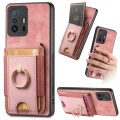 For Xiaomi Mi 11T/11T Pro Retro Splitable Magnetic Stand Card Bag Leather Phone Case(Pink)