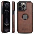 For iPhone 12 Pro Max Suteni G1 Magsafe Leather Back Phone Case(Brown)